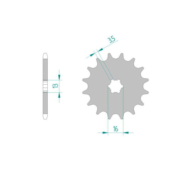 Forte Front sprocket, 12 teeth (420), Suzuki PV50