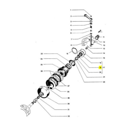 Forte Clutch drive shaft, inc. Bearing, Tunturi / Puch