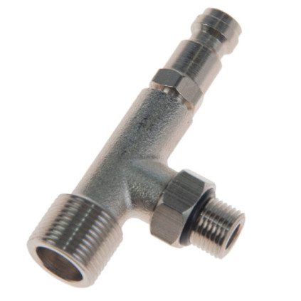 "T Fitting for Multiflex OC-115U cylinder - 9/16"" w. vent screw"