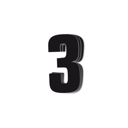 Blackbird Race Numbers Black - pack of 3 cm.16x7,5cm #3