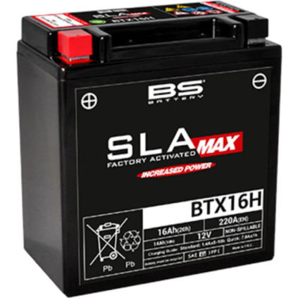 BS Battery  BTX16H (FA) SLA MAX - Sealed & Activated